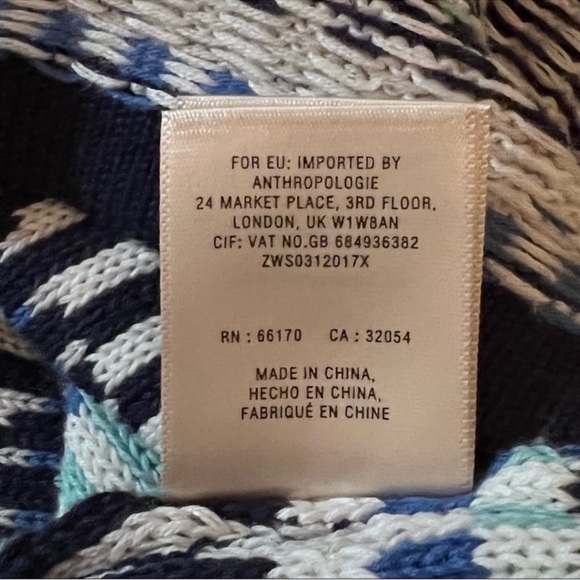 Anthropologie Moth ‘Inside out’’ Knit Sleeveless Sweater Striped Blue SZ L - Picture 7 of 10